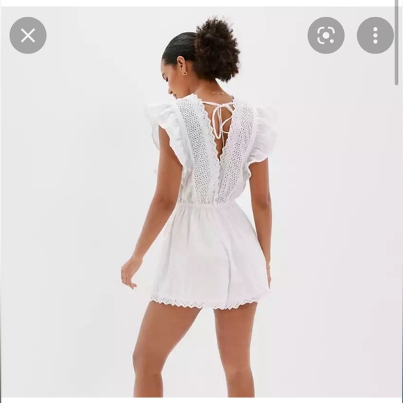 American Eagle romper White laced with open back Size XL NWT - Picture 4 of 13